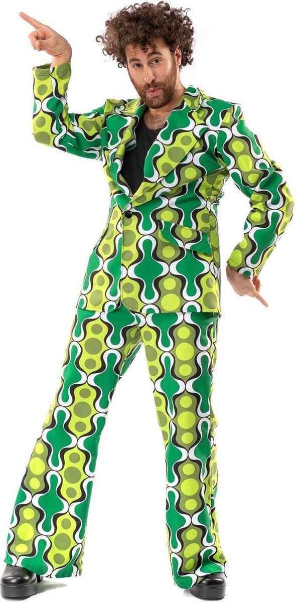 Hippie Kostuum | Jaren 70 Hippie Soul Disco 60s Ga Voor Groen | Man | XXL | Carnaval kostuum | Verkleedkleding